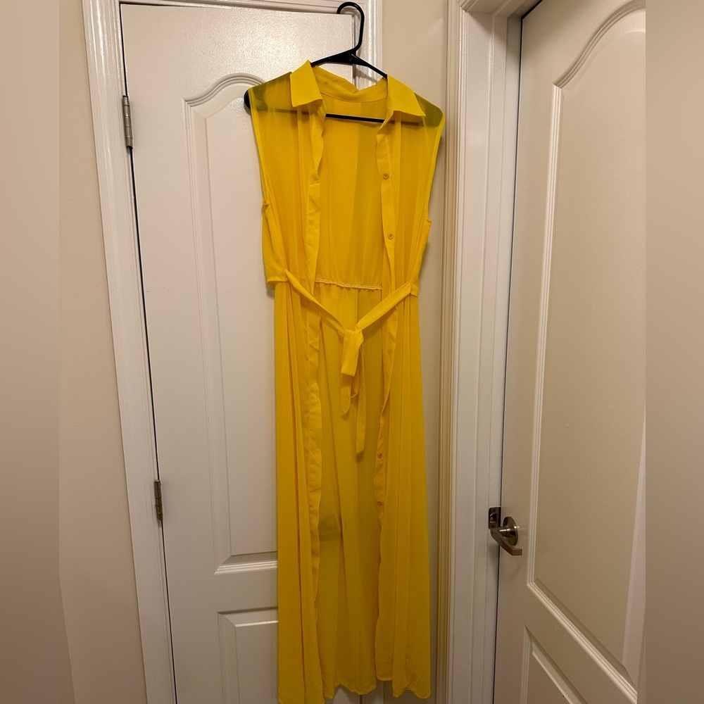 Yellow thin drape